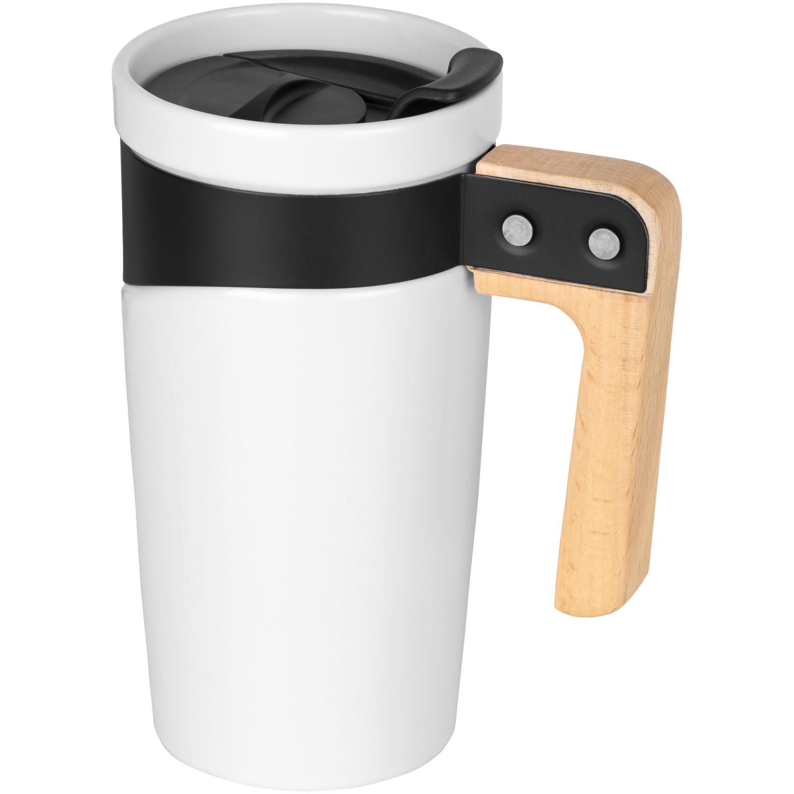 Ceramic Tumbler with Matte Finish and Wooden Handle - Little Snoring - Piddlehinton
