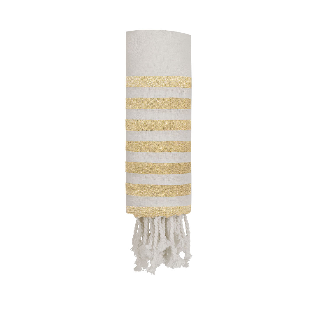 Recycled Cotton Glitter Stripe Pareo Towel - Ickham