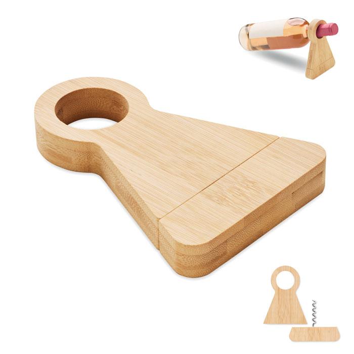 Bamboo bottle holder & opener