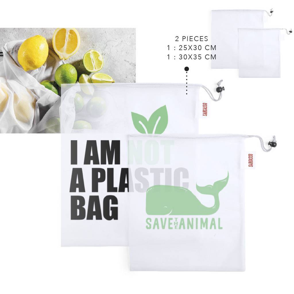 Set of Reusable Polyester Mesh Bags - Churchtown
