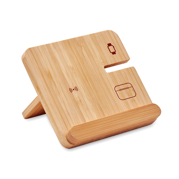 3 in 1 Bamboo Wireless Charging Station - Plymouth