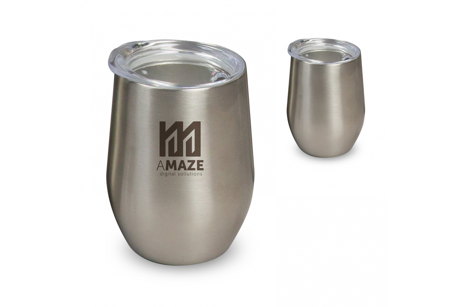 Double-Walled Stainless Steel Mug with Lid - Teignmouth