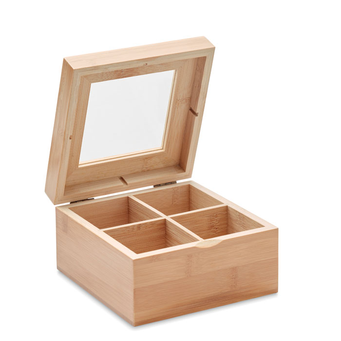 A box for storing tea made from bamboo and featuring a glass lid - Sutton