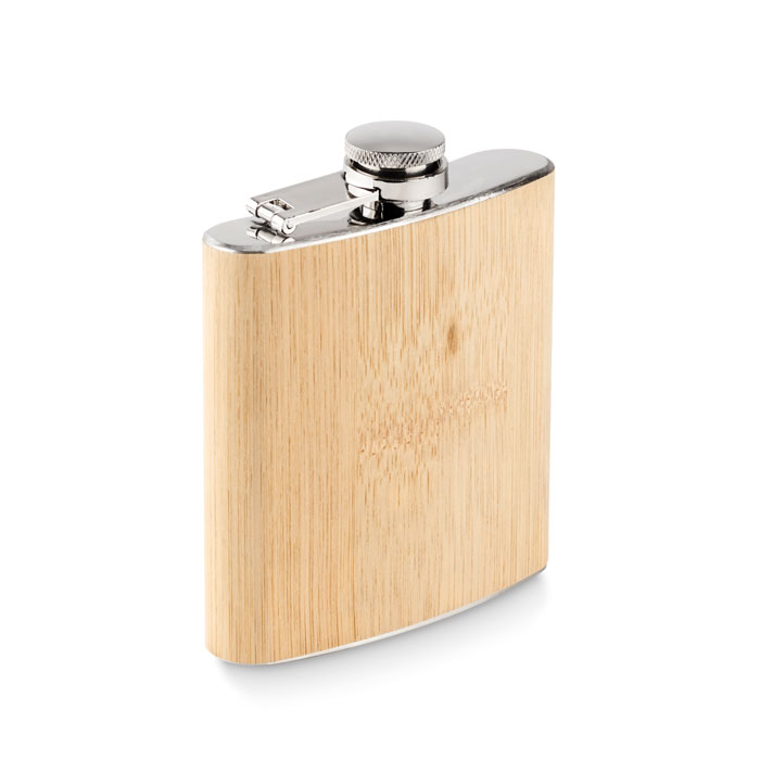 Slim Hip Flask - Bamboo Finish - 175 ml - Crumlin - Longborough