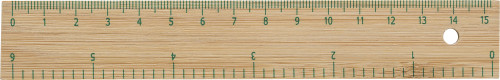 A ruler made of bamboo that includes both imperial and metric measurements - Knutsford