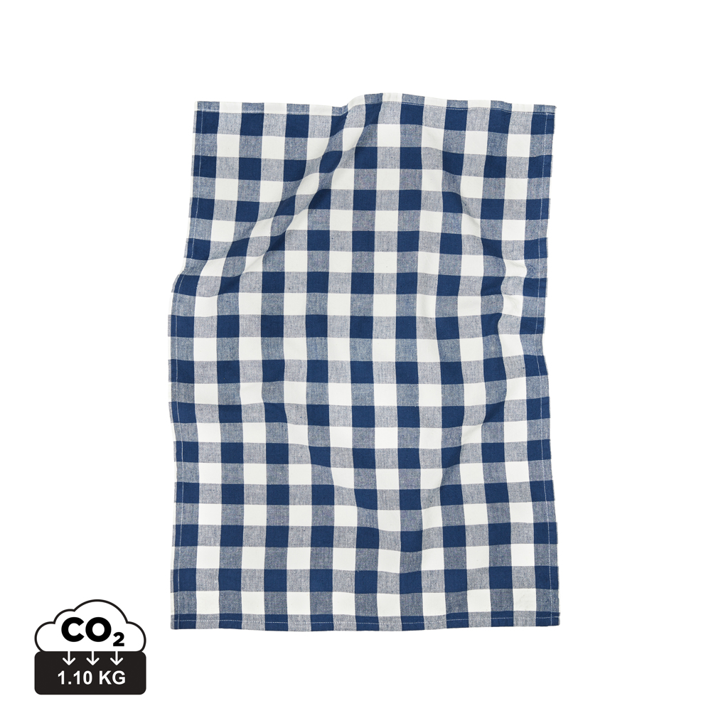 A rustic linen blend tea towel with a checkered pattern - Uffington - Appleton