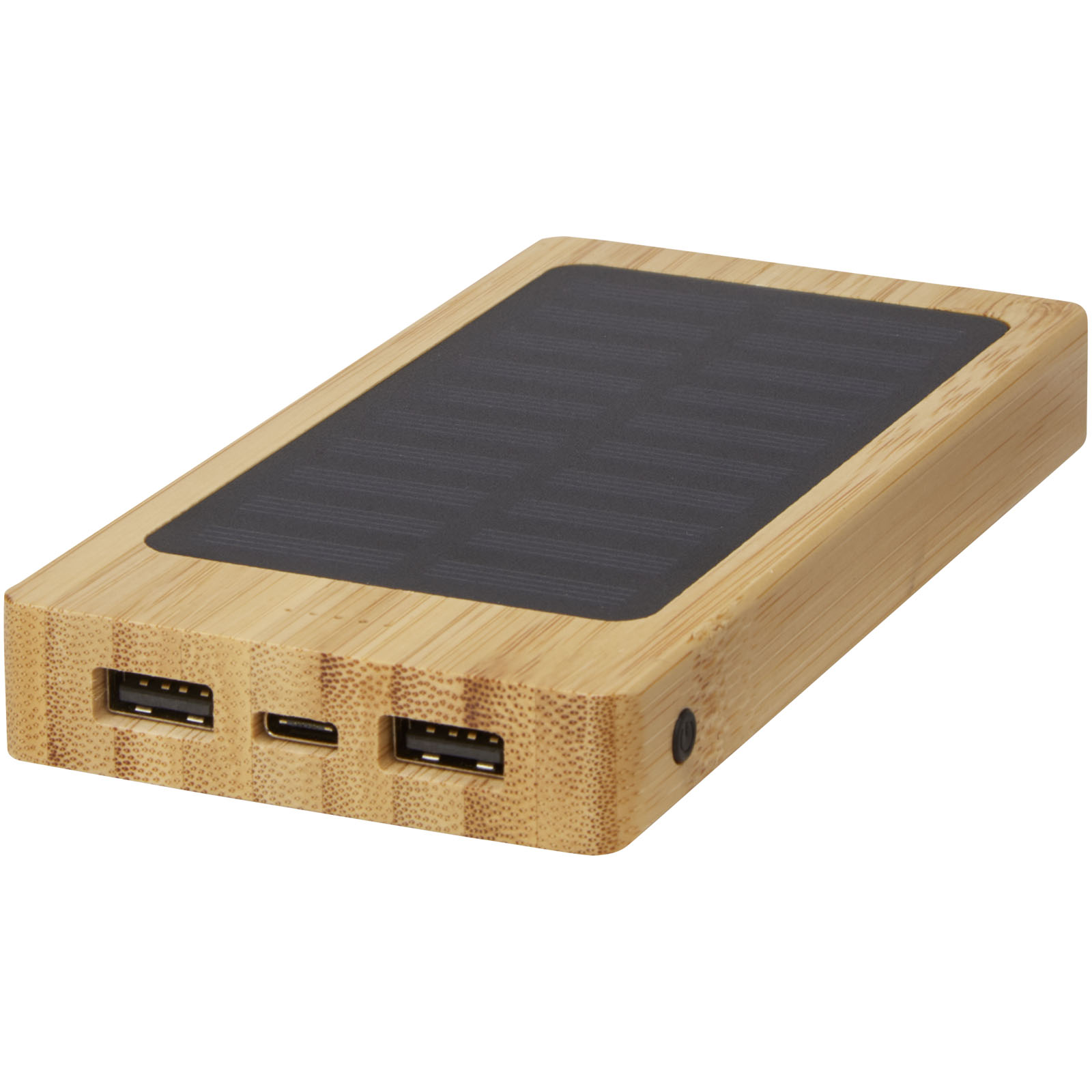 8000mAh Bamboo Solar Power Bank with Dual USB Output - Farnborough