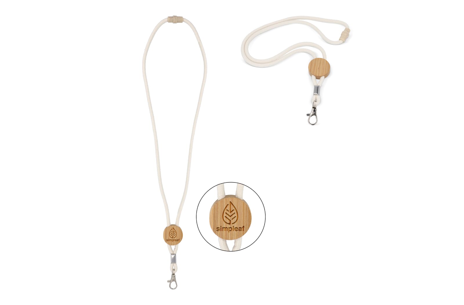 Bamboo Accent Cotton Lanyard - Holford printed with logo