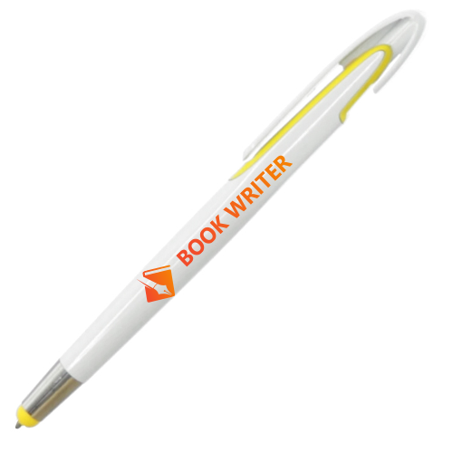 Kugelschreiber bedrucken weiß mit Touchpen - Taka