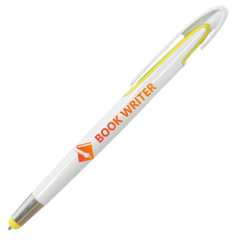 Glossy White Push-Up Ball Pen - East Kilbride