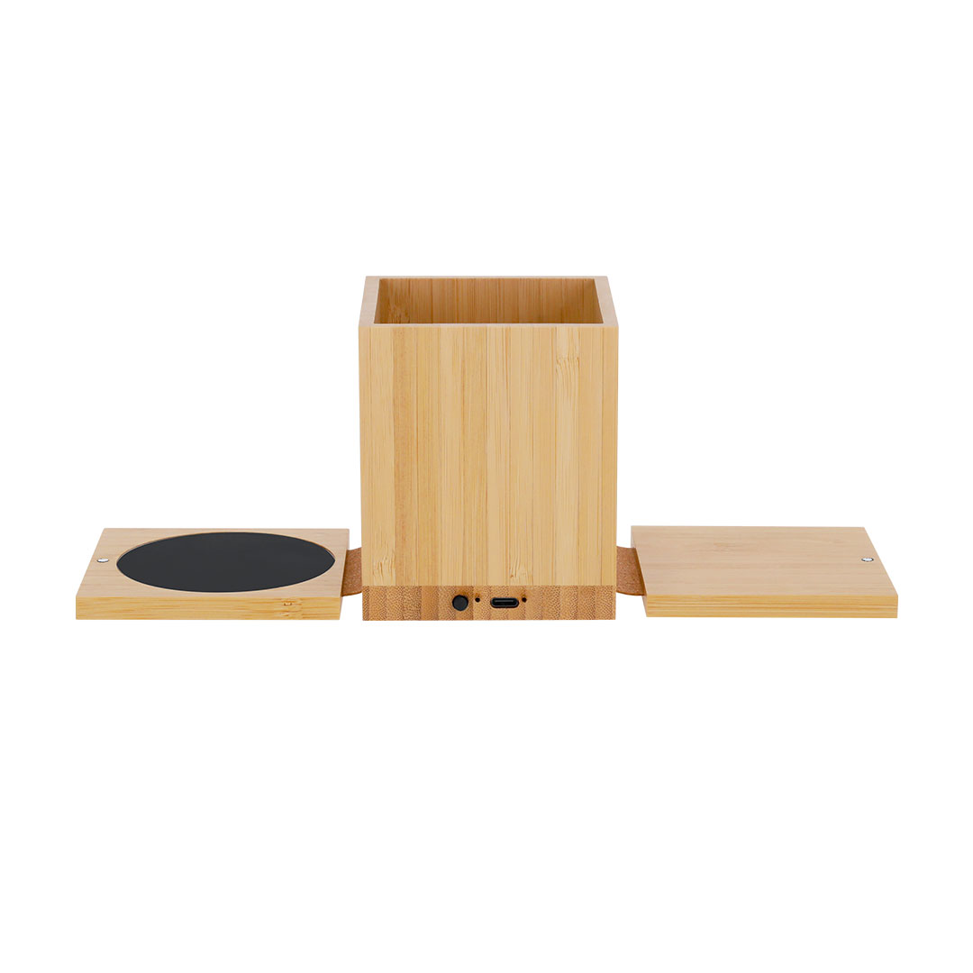 Bamboo Multifunctional Pen Holder with Cup Warmer and Wireless Charger - Lairg