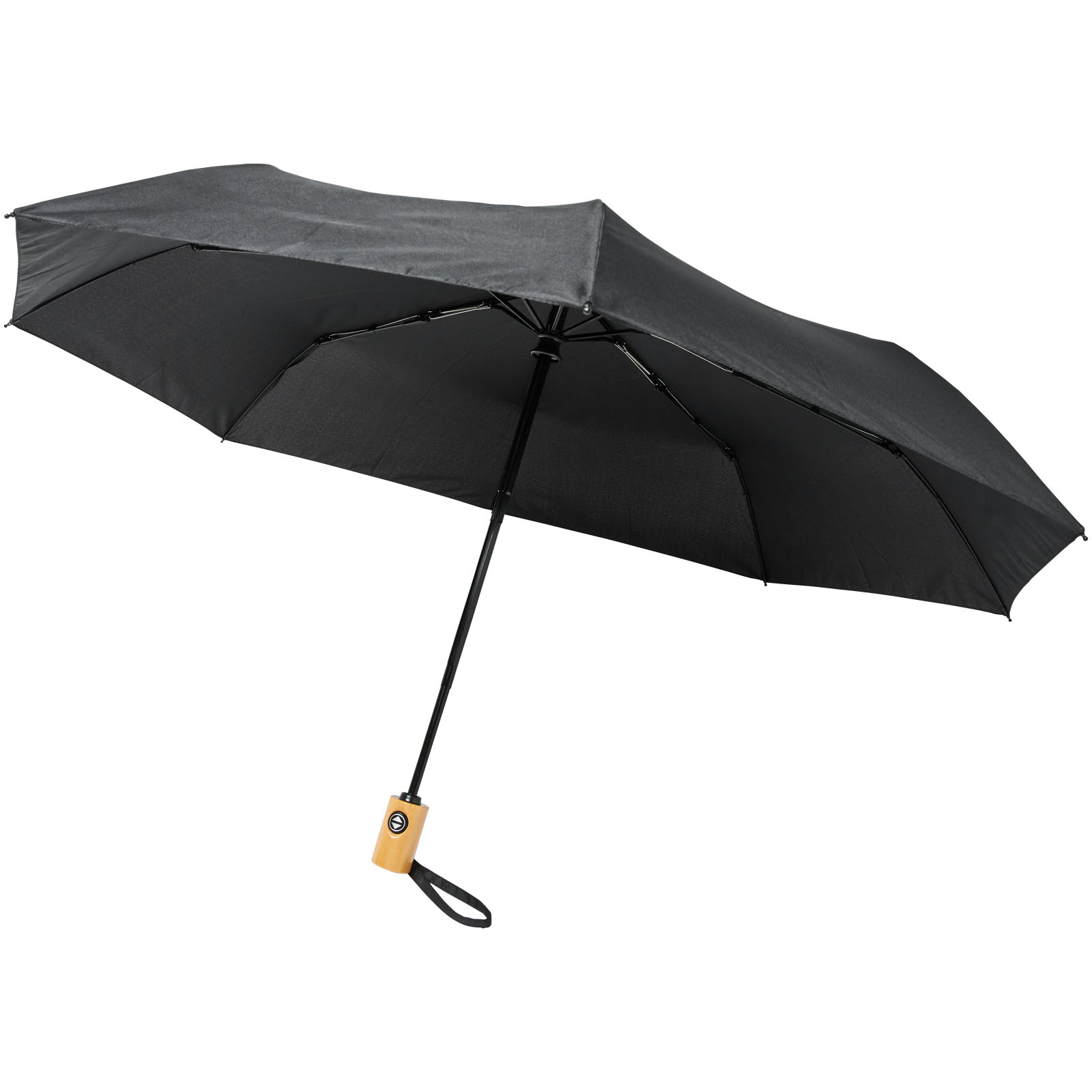 An automatic folding umbrella that opens and closes with a canopy made from recycled PET Pongee Polyester. - Sandhurst