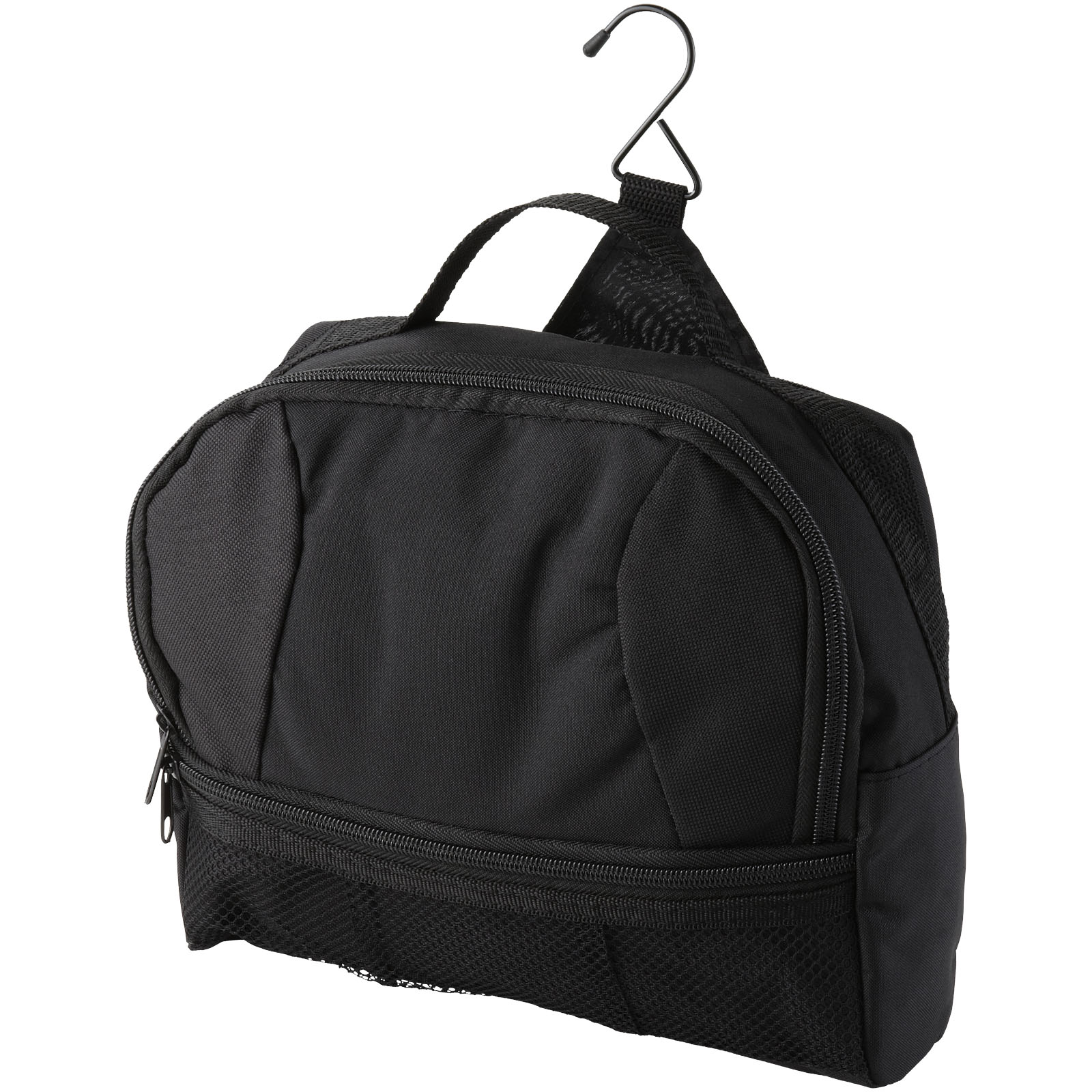 A toiletry bag designed to be hung up for convenient access when traveling. - Tunstall