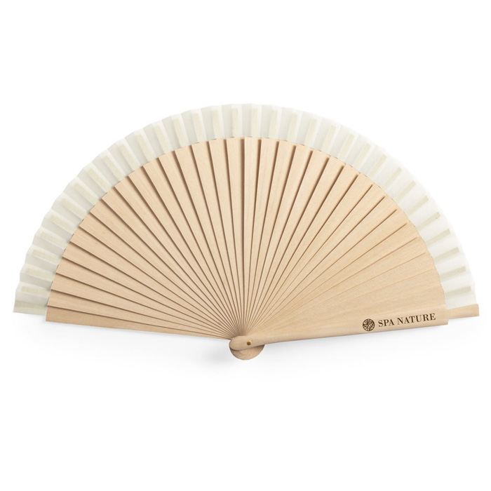 A wooden fan made from a ribbed cotton fabric from the Nature Line - Colchester
