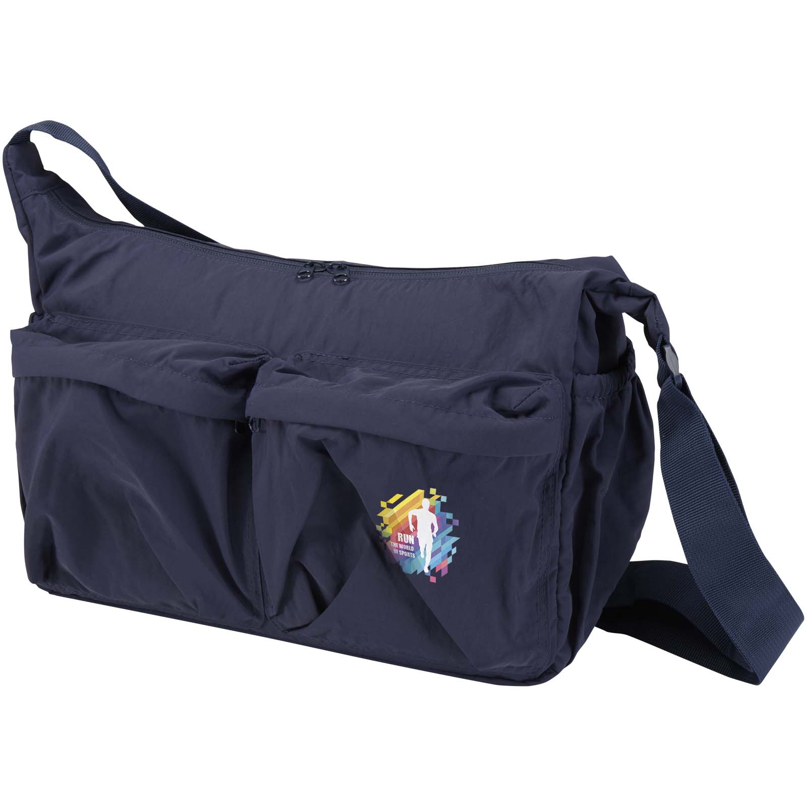 Calli 13" GRS laptop bag made from recycled nylon printed with logo