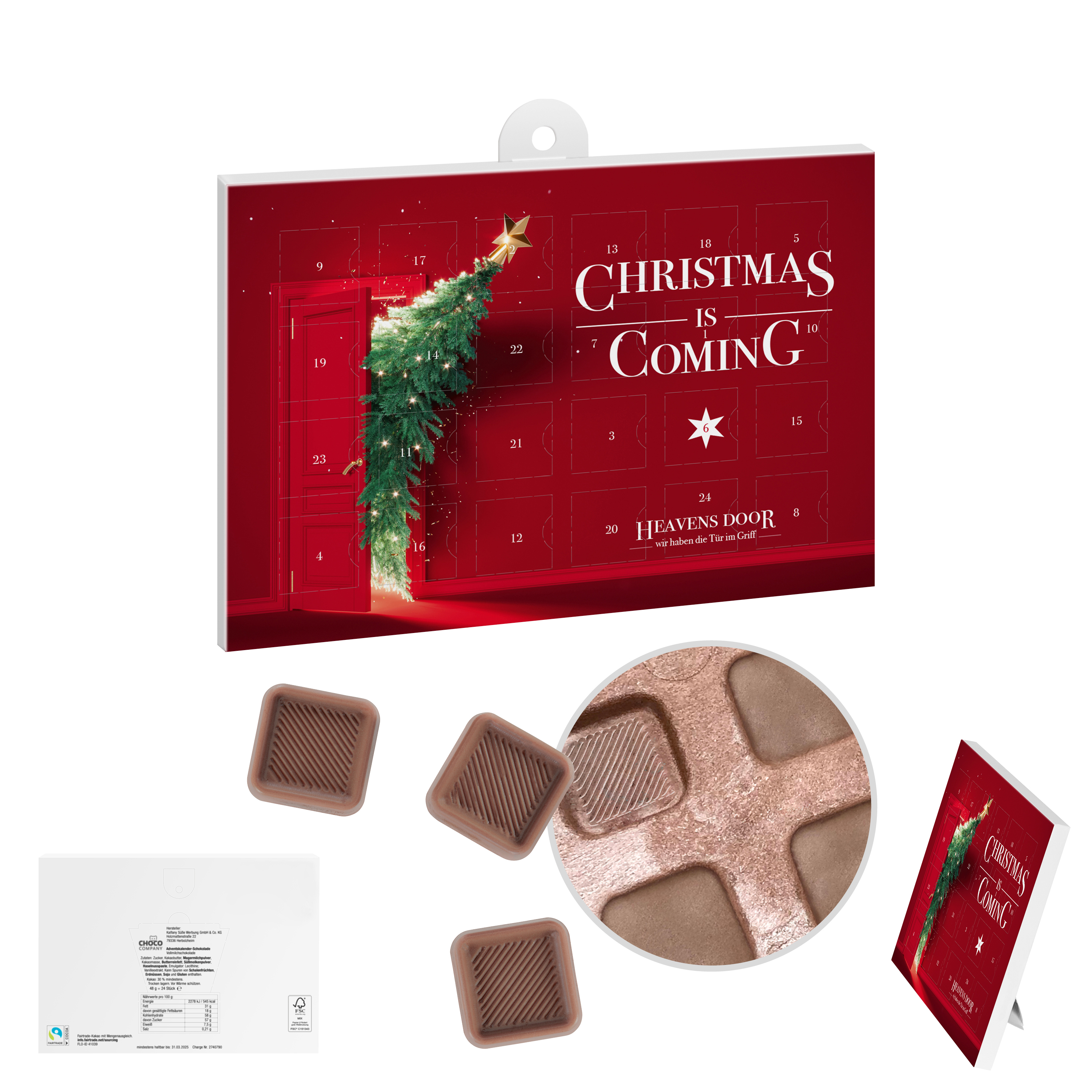 A5 Chocolate Countdown - Calverton printed with logo