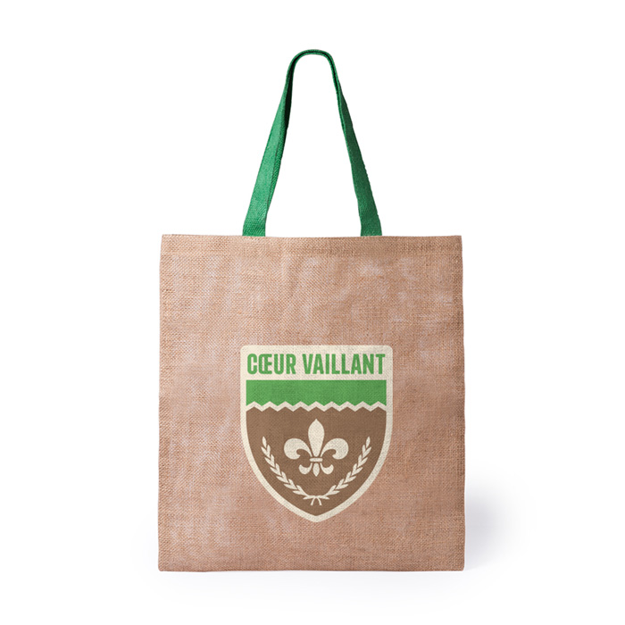 Ecological Jute Bag with Green Handles - Yarmouth