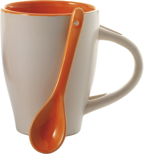 Osmington Ceramic Coffee Mug with Integrated Spoon 300 ml - Sold as a set of 36 pieces - Headington