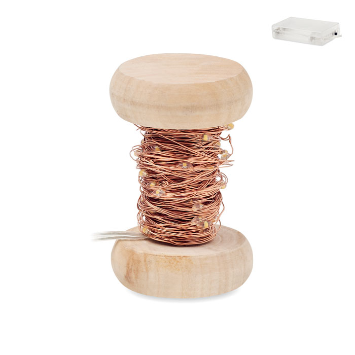 LED Fairy Lights String on Wooden Spool - Cumnock