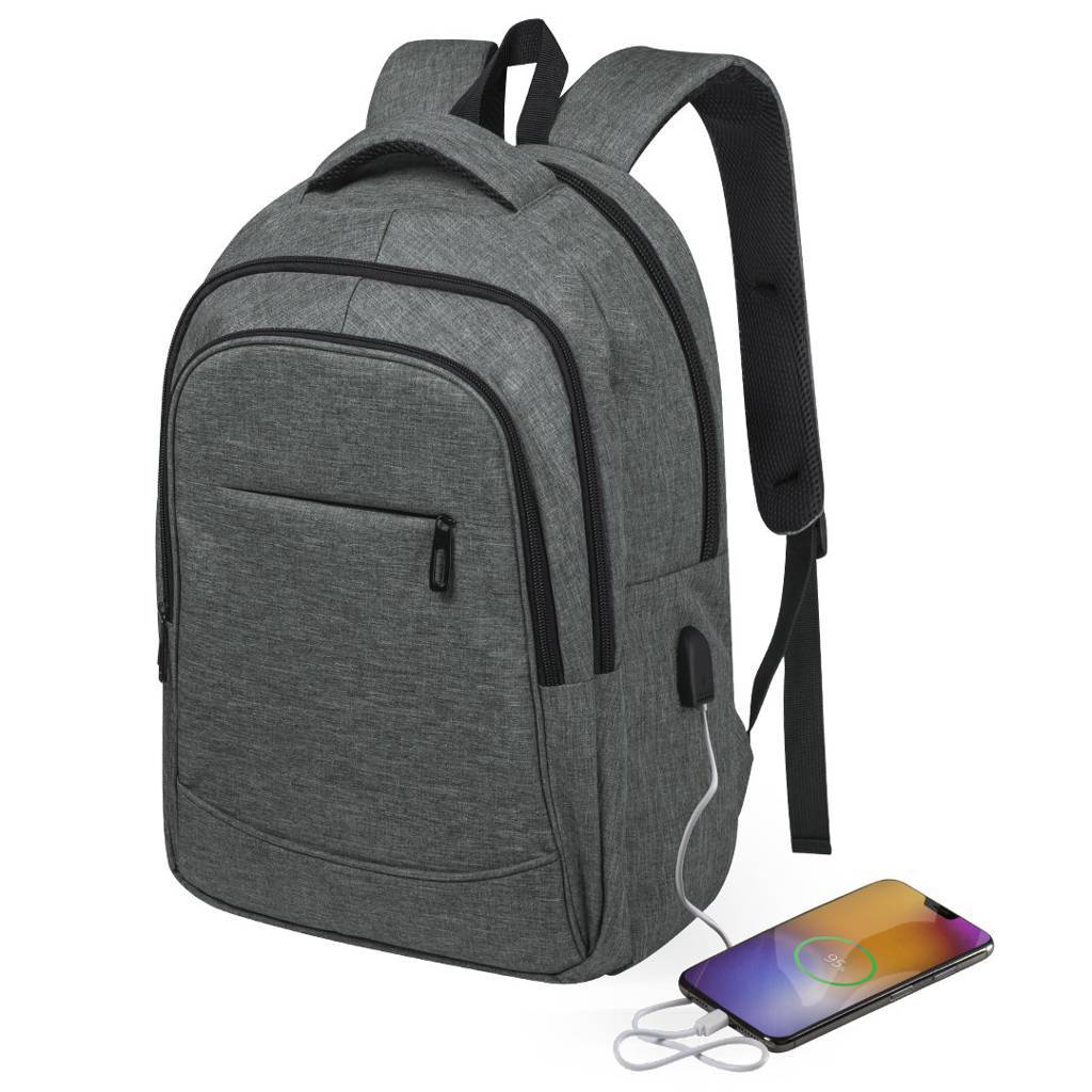 A durable business backpack made of polyester with a USB connection - Exmouth