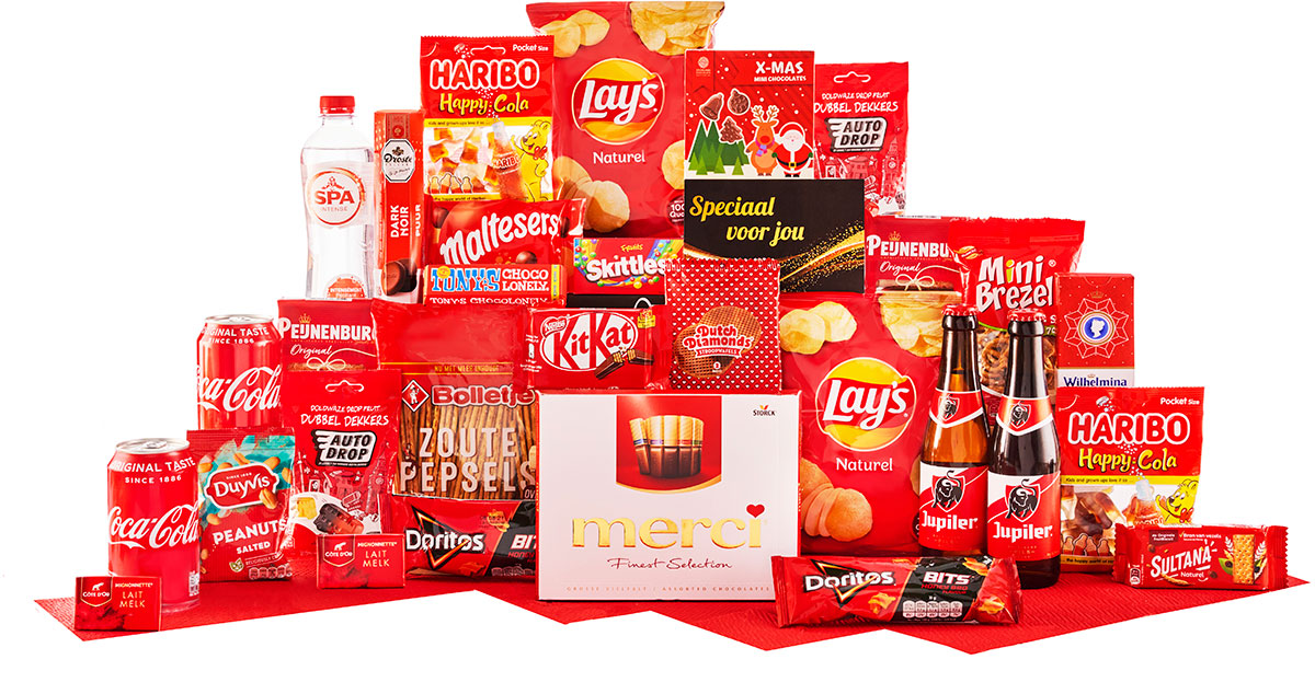 Merci Encore" gourmet box with 32 treats