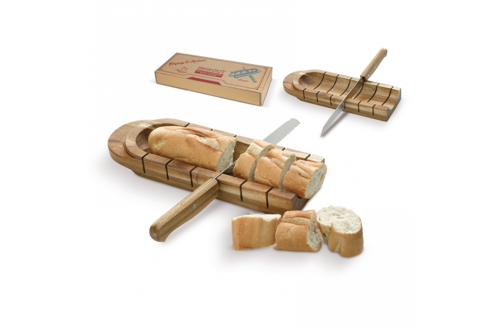 Acacia Grooved Bread Board - Barton-on-the-Heath