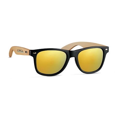 Vintage Bamboo-Arm Sunglasses with Coloured Mirrored Lenses - North End