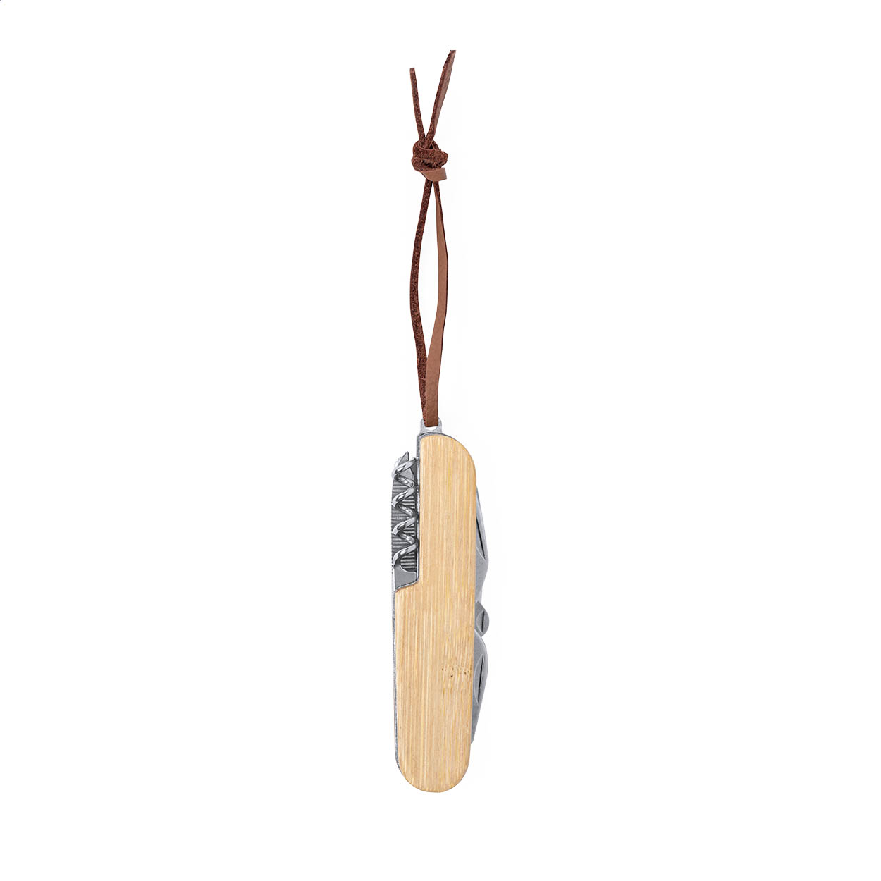 Hiddins Multifunktionstaschenmesser mit Bambusgriff und 9 Funktionen, Logo bedrucken mit Logo