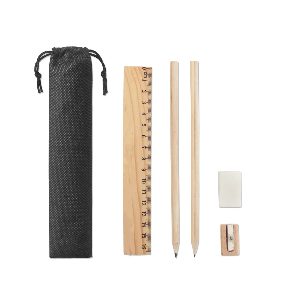 POCKETY. Writing set delivered in a non-woven case