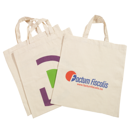 Short Handle Natural Color Cotton Bag - Feckenham