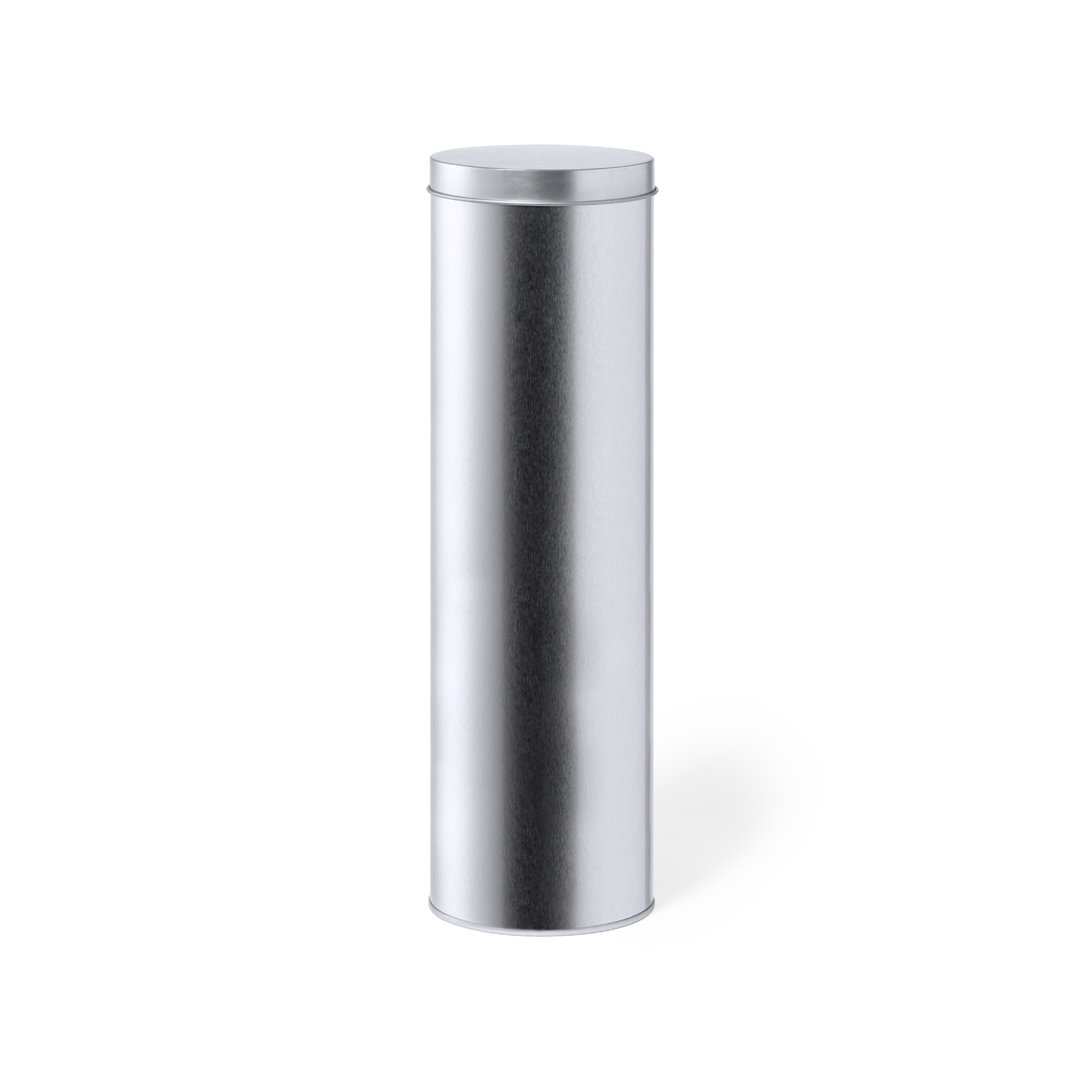 Silver cylindrical presentation box - Oxford - Hutton