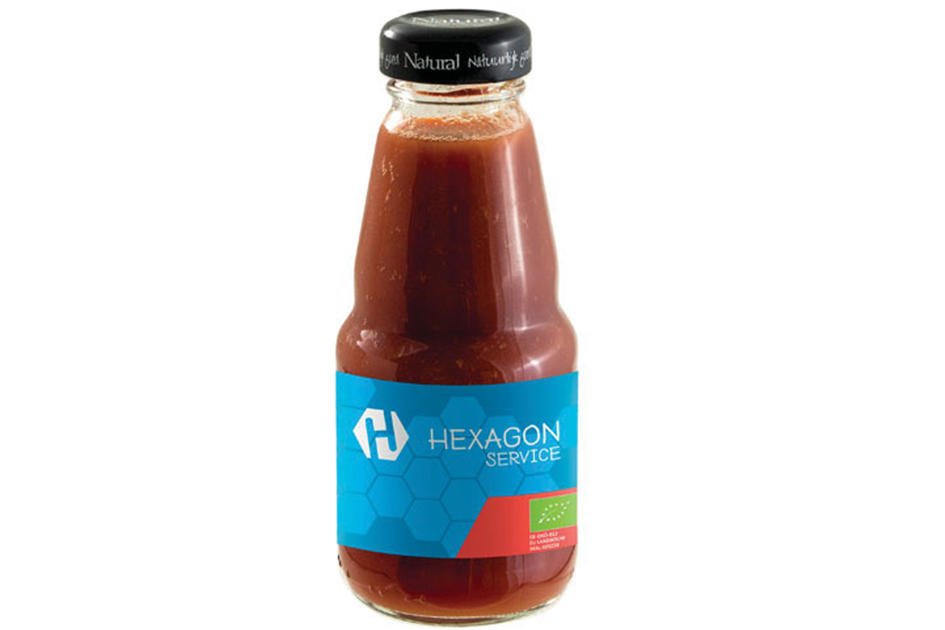 200 ml Glass Bottle of Tomato Juice with Black Cap - Aldeburgh - Slough
