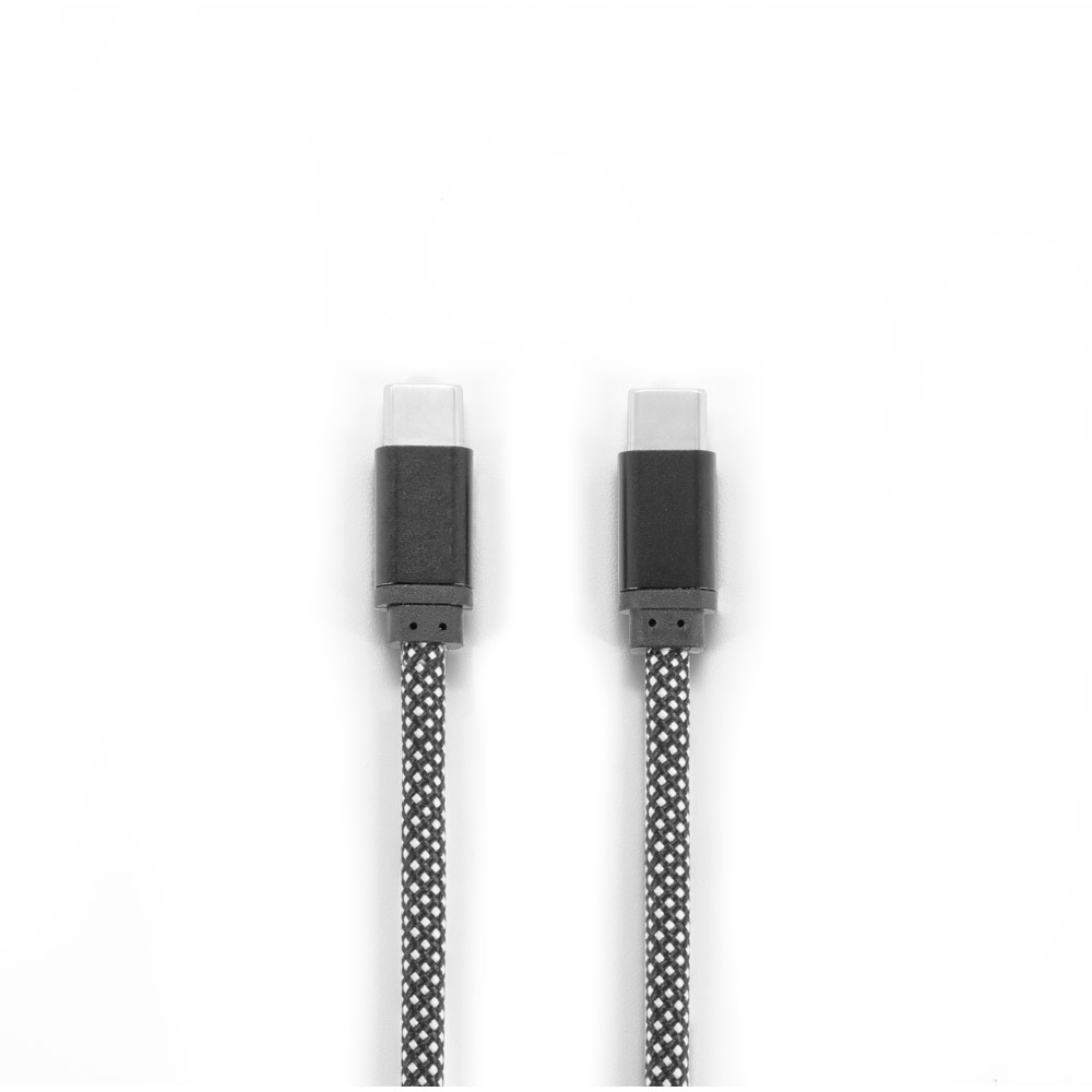 NADELLA. USB-C to USB-C cable with braided polyester cord (60 W) and magnetic system for easy cable wrapping