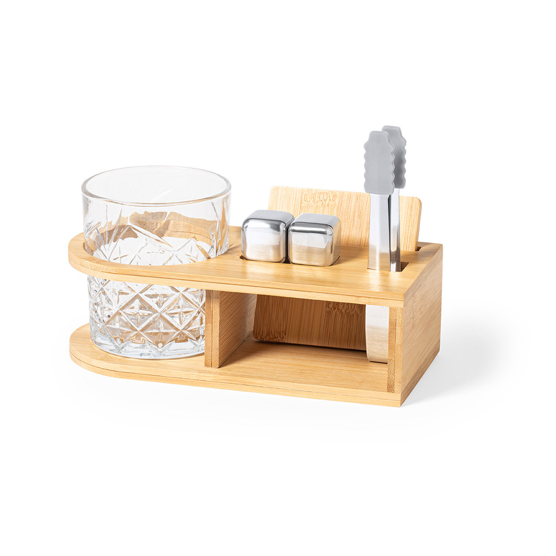 Elegant Whisky Set with Bamboo Stand - Upwey