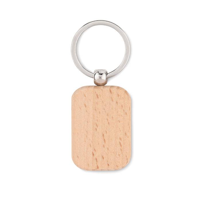 Rectangular Wooden Key Ring - Alvechurch