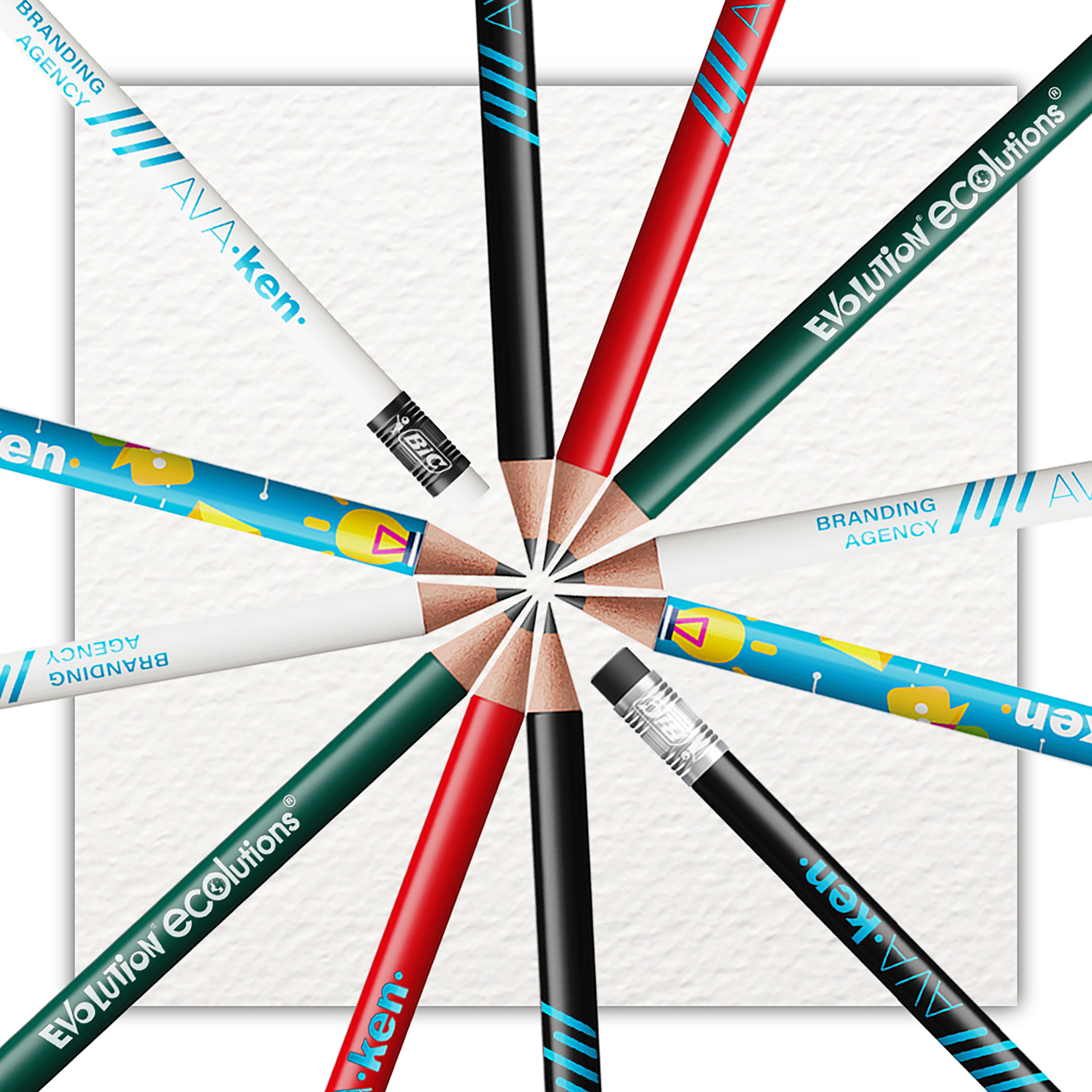 BIC® Evolution® Ecolutions® pencil with eraser and logo, wood-free