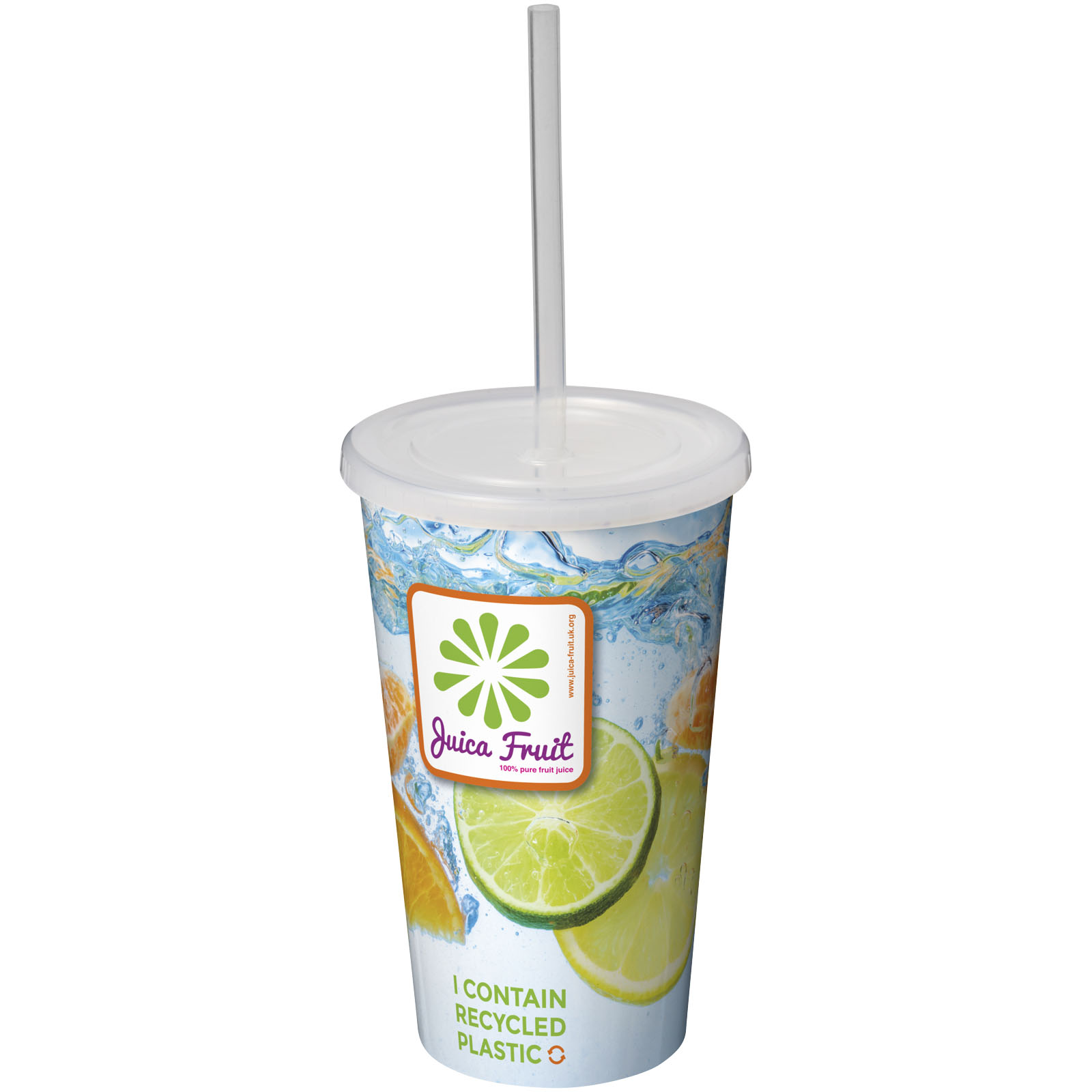 A double-walled insulated tumbler made of recycled plastic that comes with a straw - Pitlochry