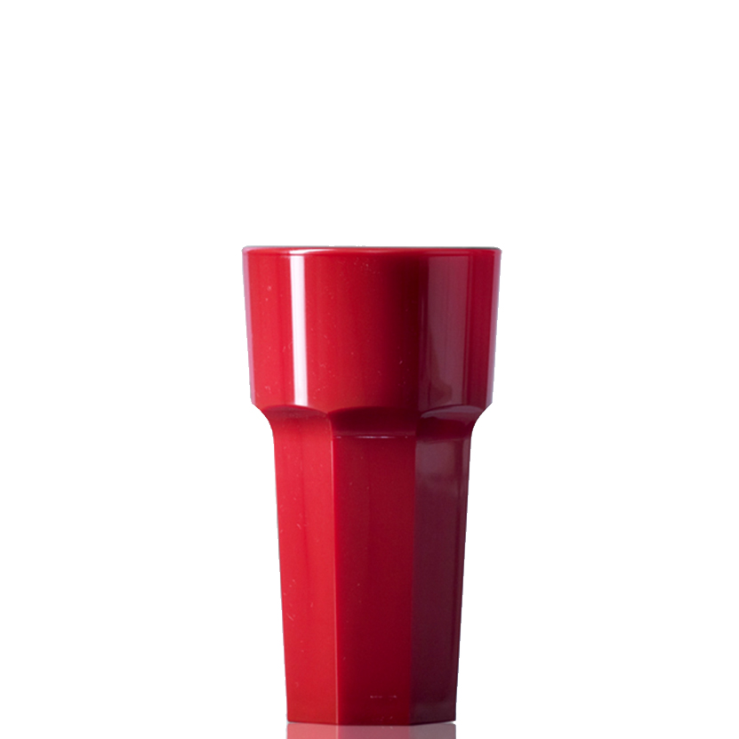 Personalized red plastic glass (34 cl) - Christie