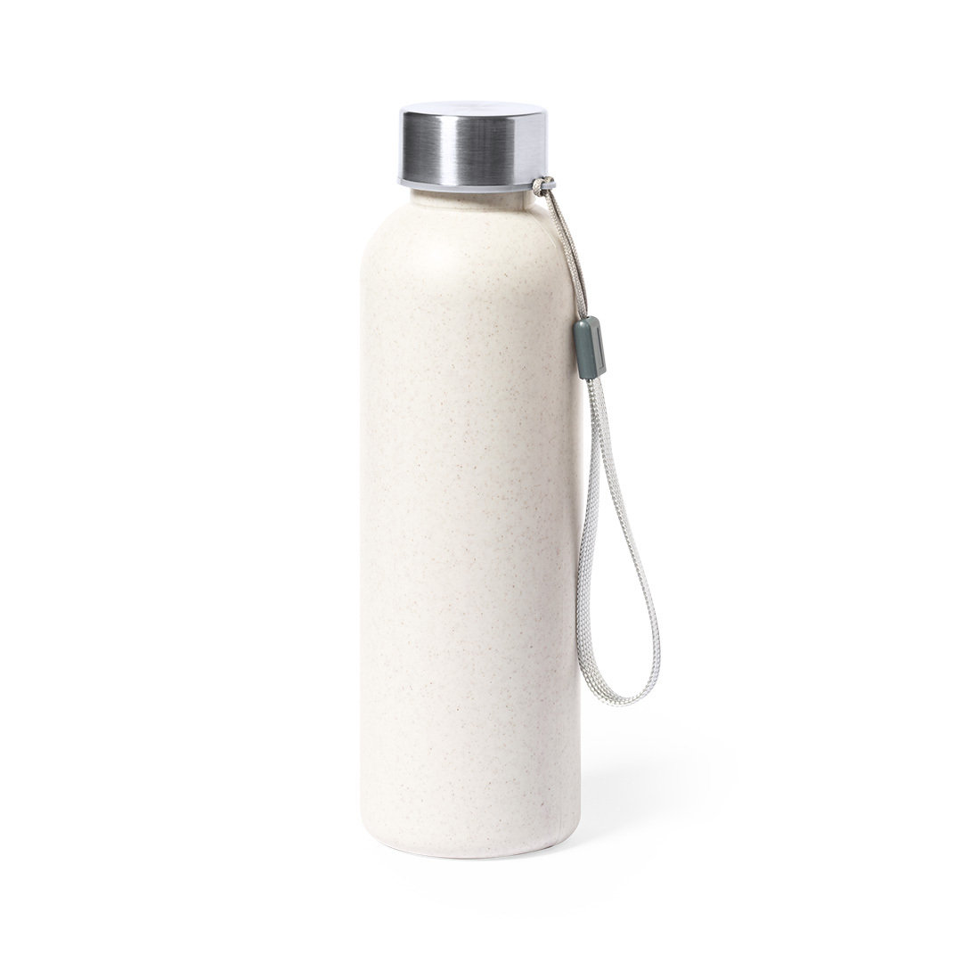 Gemusterte PE 600ml BPA-freie Flasche mit Edelstahldeckel und Tragegurt - Burglengenfeld