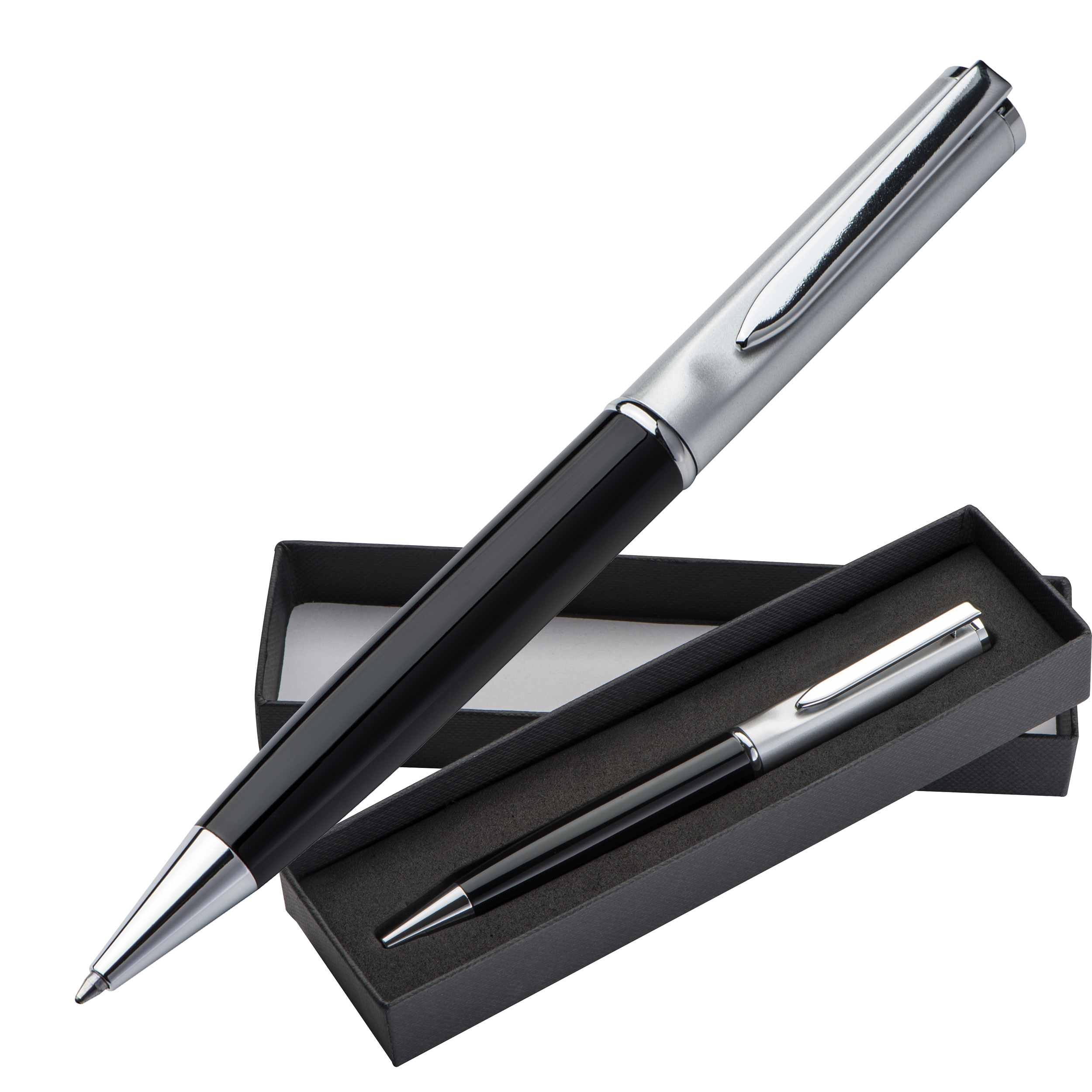 Eleganter Kugelschreiber mit silberner Kappe - Beinwil am See