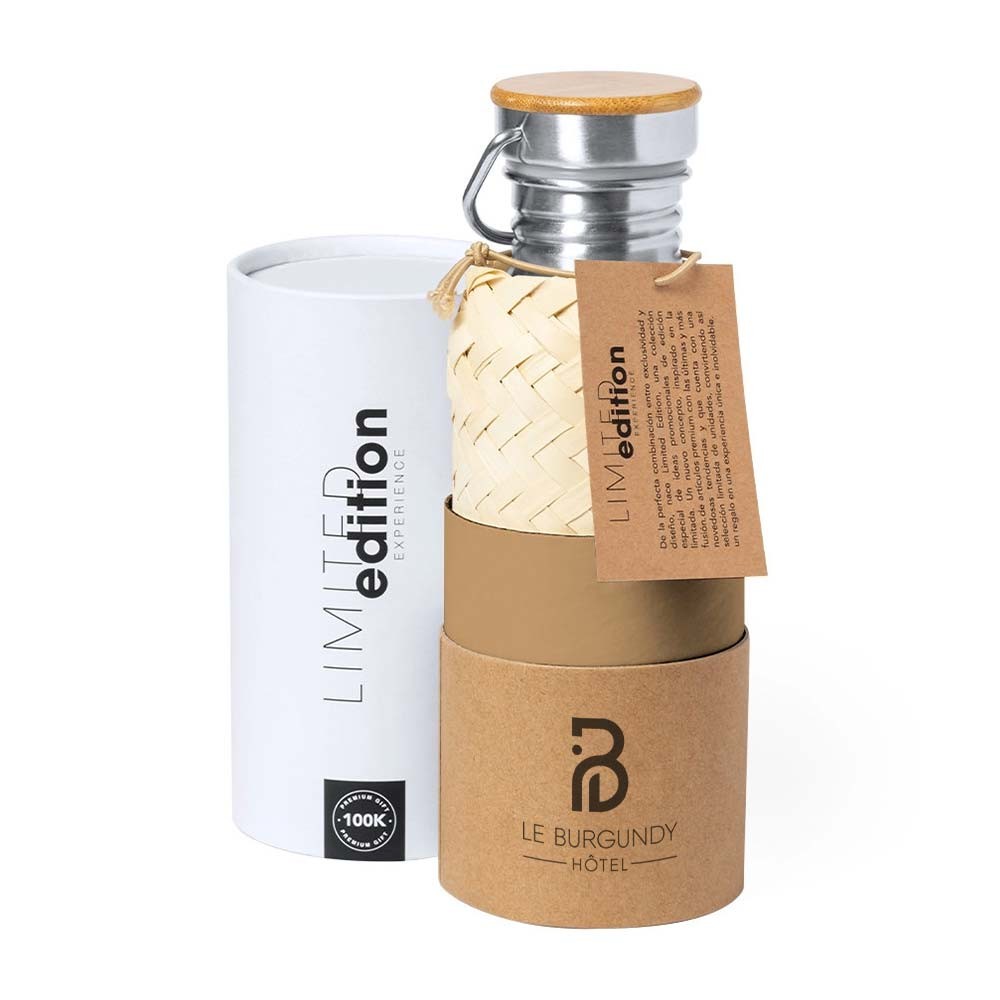 Limited Edition Eco-Design Stainless Steel Bottle with Bamboo Base - Newtownabbey
