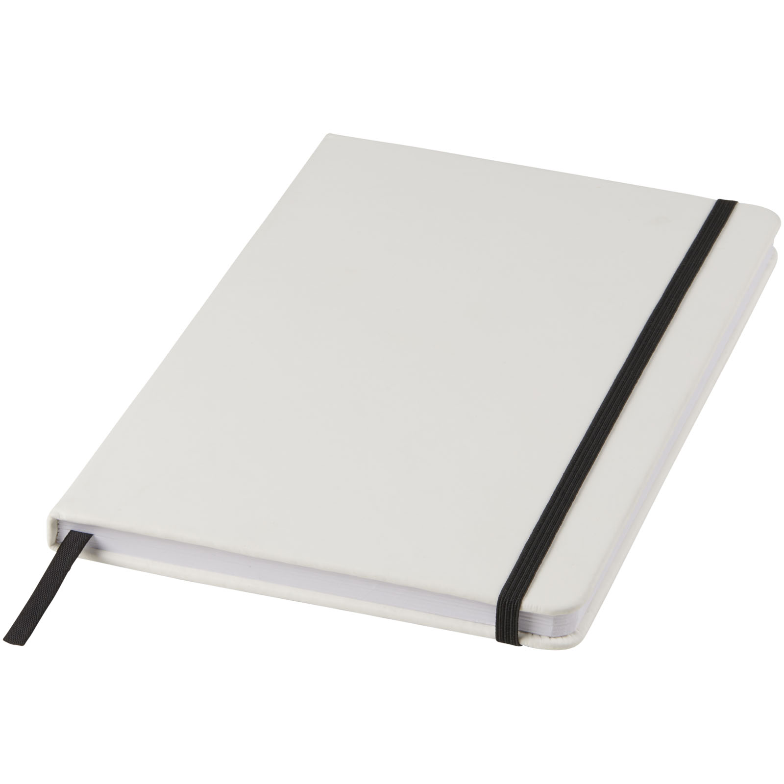 White A5 Elastic Closure Notebook with Ribbon - Irby