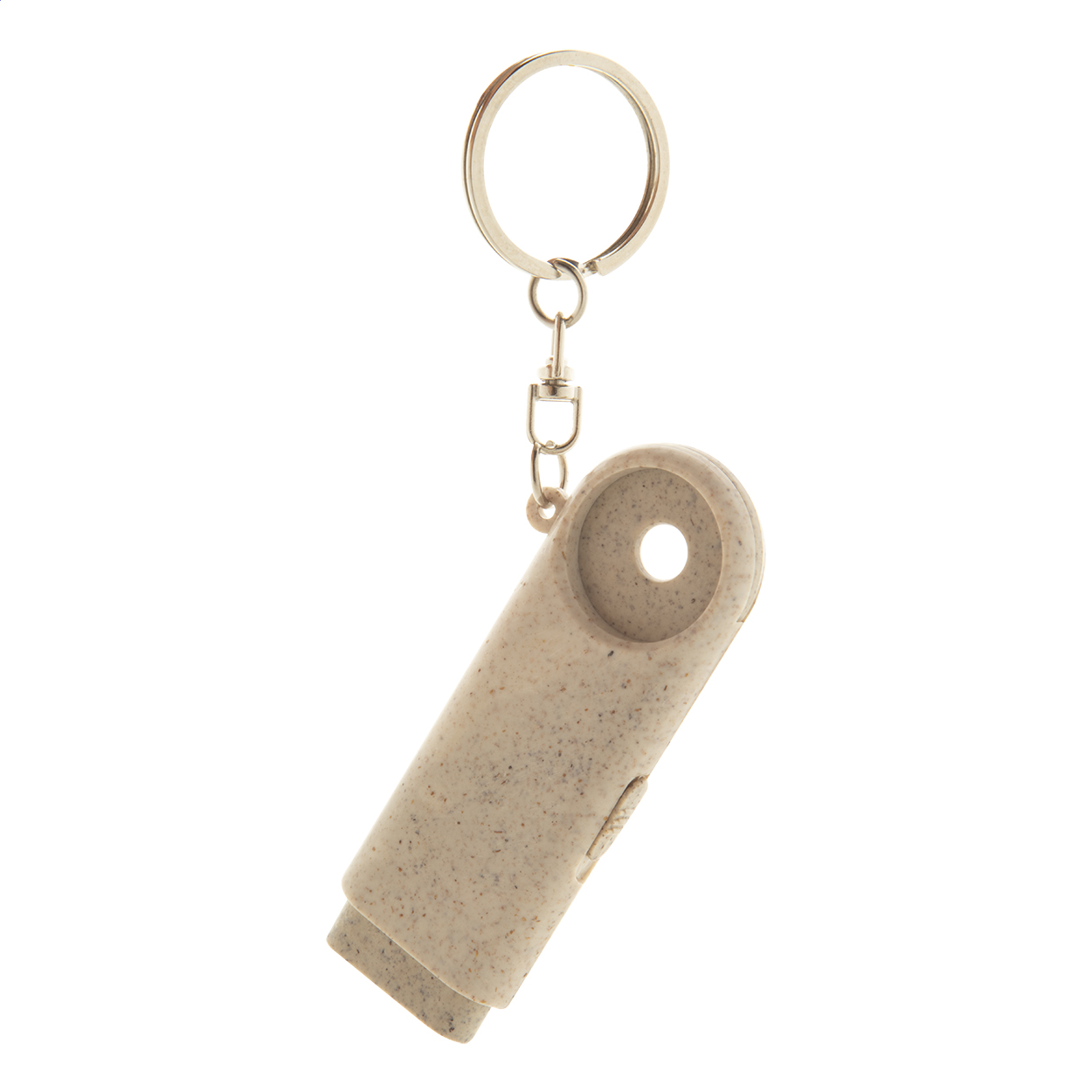 Bopor wheat straw trolley coin keyring with 2 LED light and logo