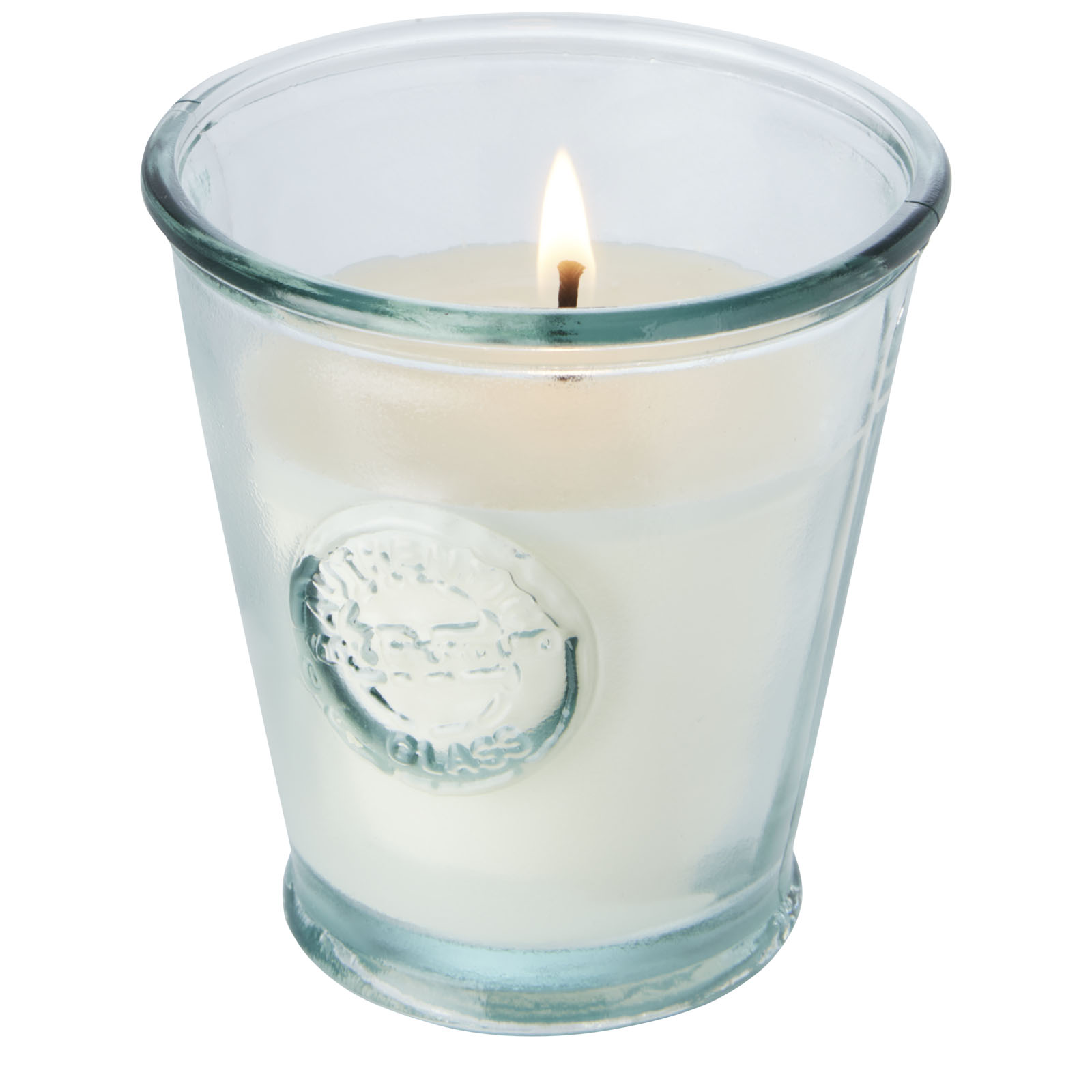 Unscented Soy Wax Candle in Recycled Glass Holder - Gateshead