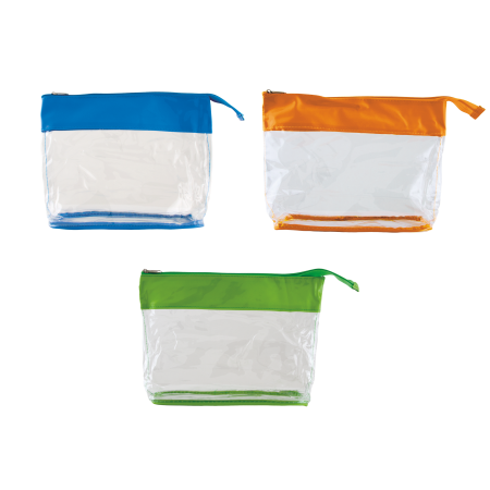 Transparent Toiletry Bag with Colored Band - Exhall