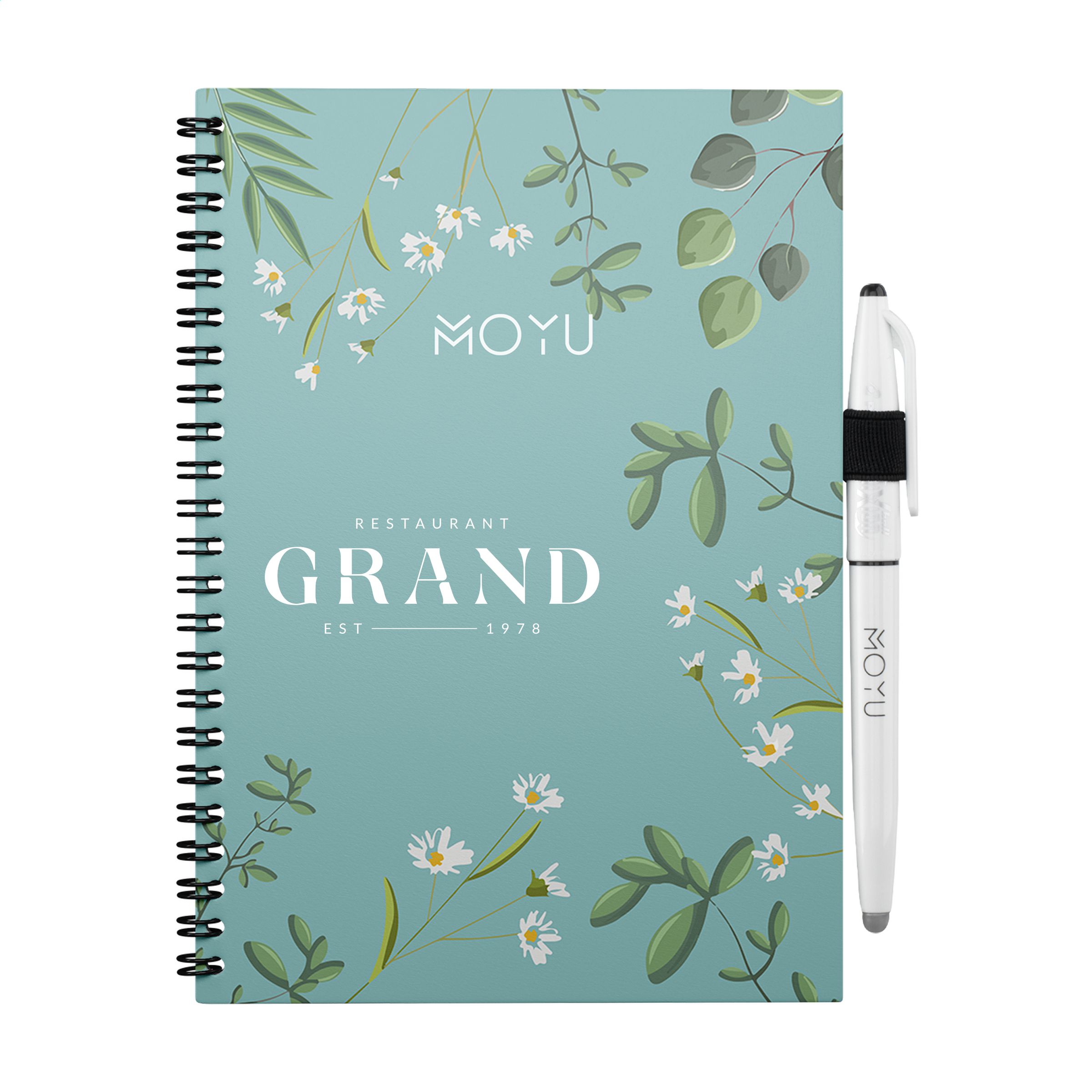 MOYU A5 Erasable Notebook with Pen and Cleaning Cloth - Kibworth