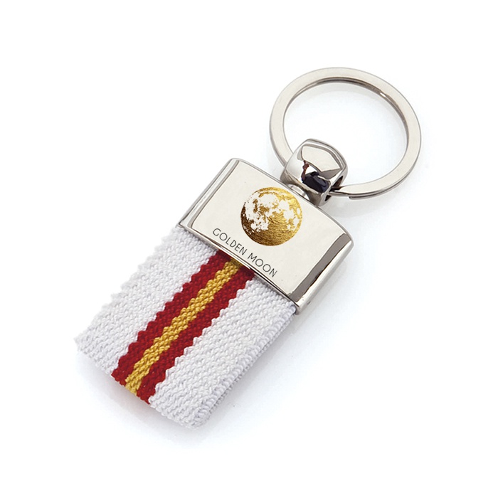 Llavero de poliéster con accesorios de la bandera española y refuerzo de metal - Rottingdean