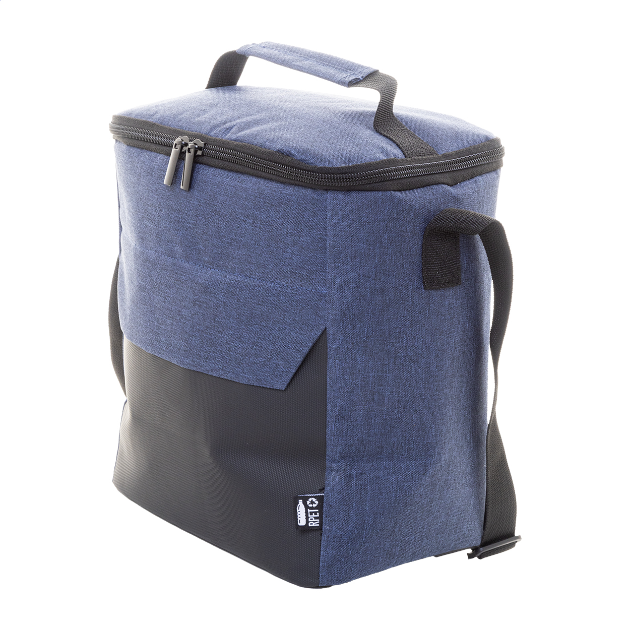 Blacol zipped RPET cooler bag with shoulder strap and your logo