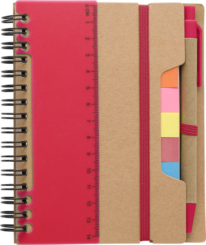 Multifunctional Recycled Paper Notebook with Pen and Sticky Notes - Downham Market