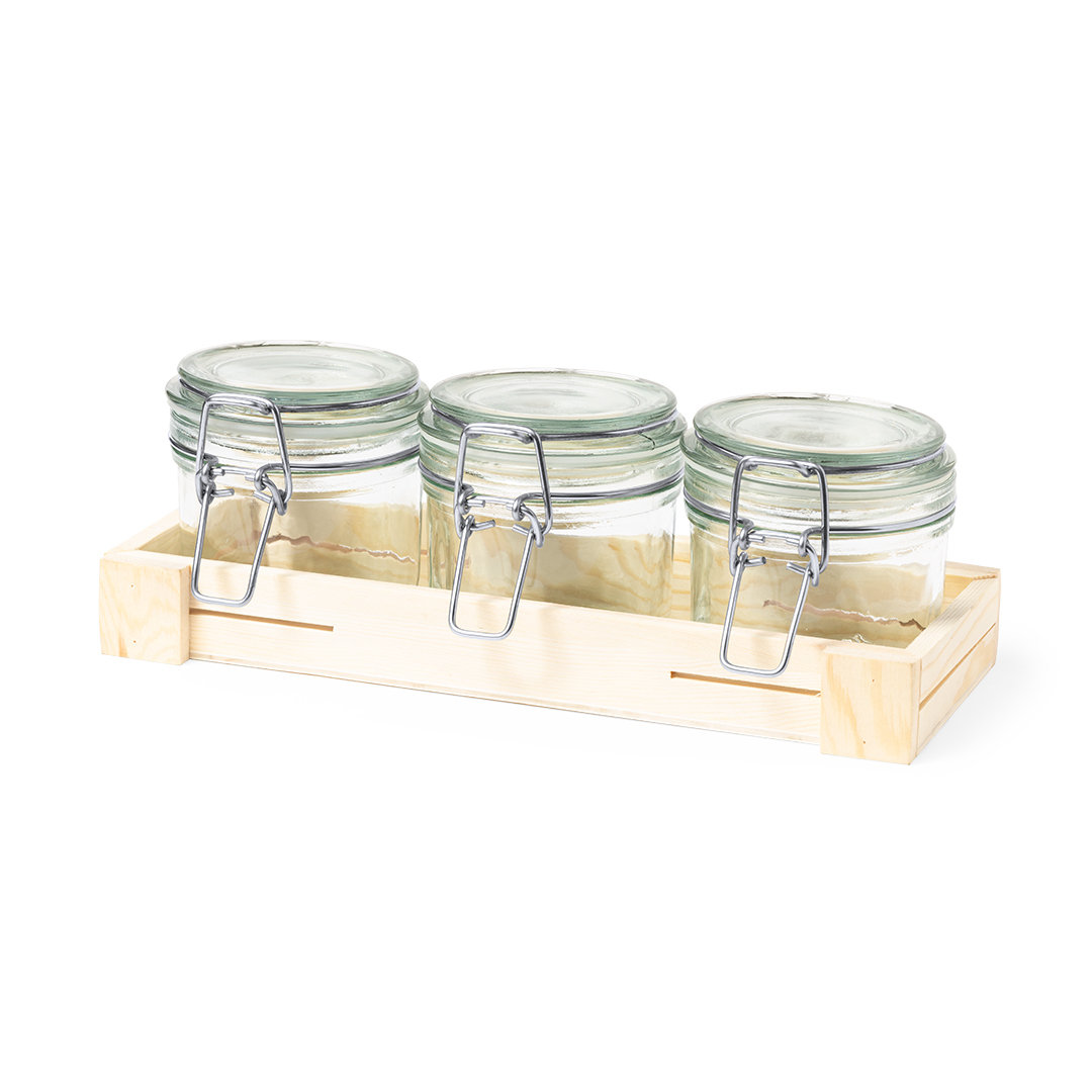 Set of 3 Glass Jars with Stainless Steel Pressure Seals - Lulworth Cove